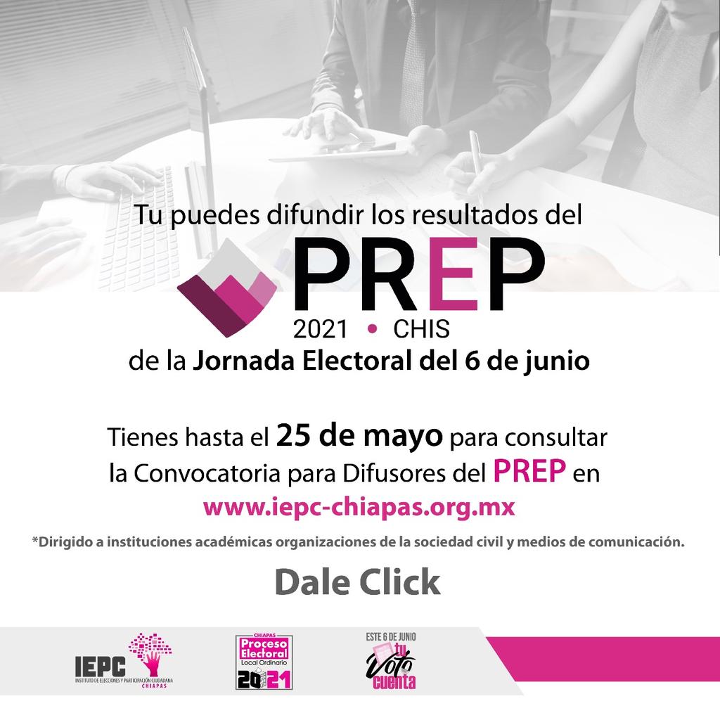 Invita IEPC a participar en la Convocatoria para Difusores del Programa de Resultados Electorales Preliminares