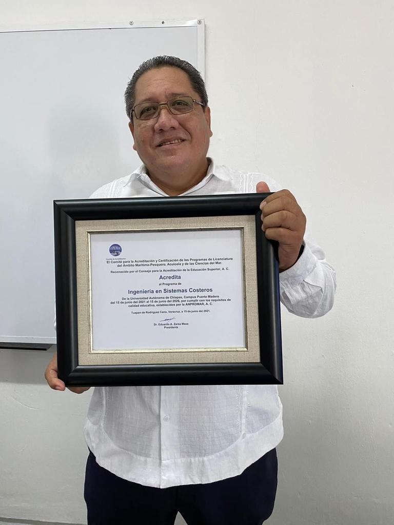 Recibe la Licenciatura de Ingeniero en Sistemas Costeros de la UNACH acreditación por parte de la ANPROMAR