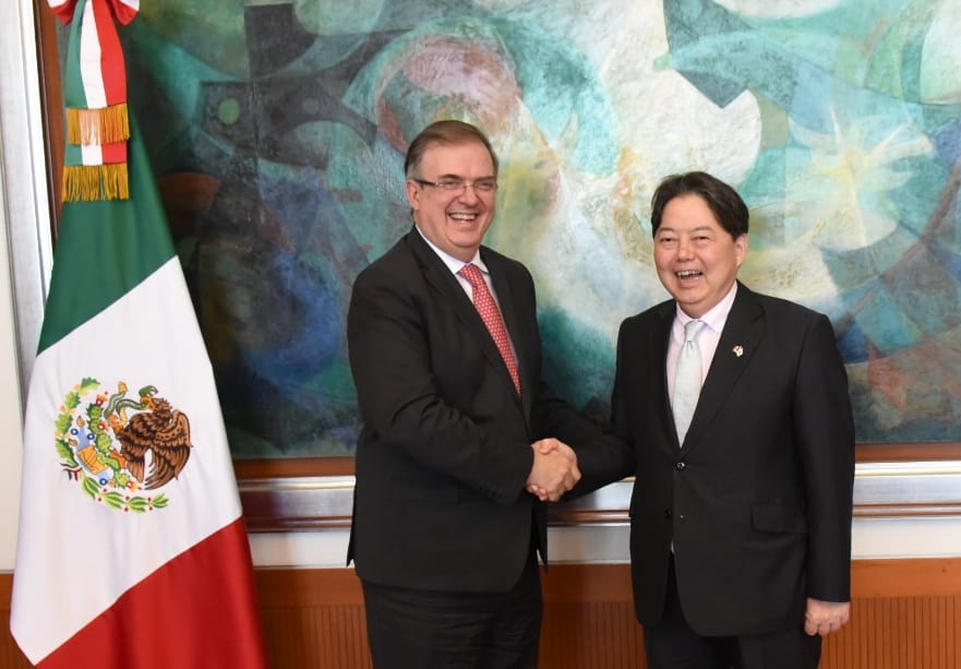 Reunión entre el canciller Marcelo Ebrard y el ministro de Asuntos Exteriores de Japón