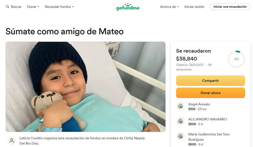 Mateo, de 7 años, lucha desde Tuxtla Gutiérrez contra un raro tipo de cáncer 