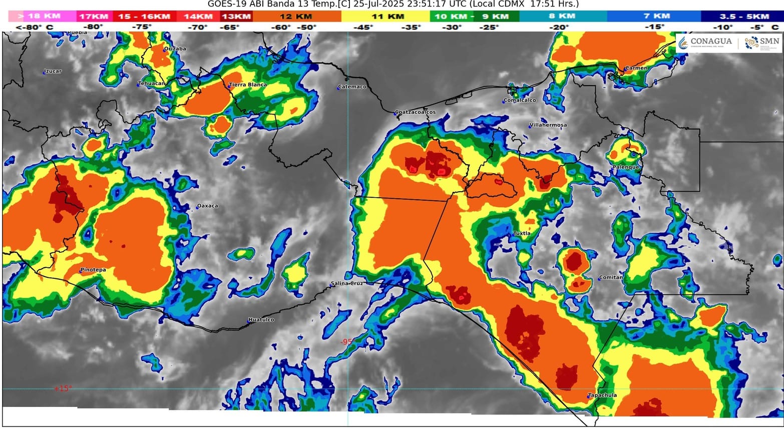 Se mantienen condiciones de lluvias y tormentas en Chiapas para este fin de semana 