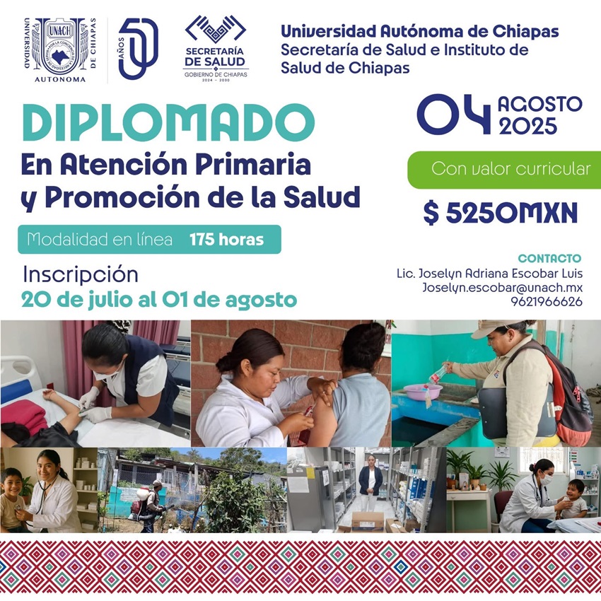 Impartirá UNACH el Diplomado en atención primaria y promoción de la salud 