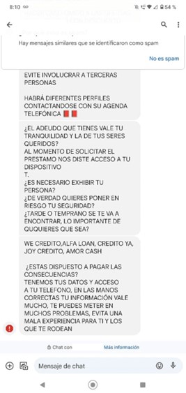 Mensaje amenazador