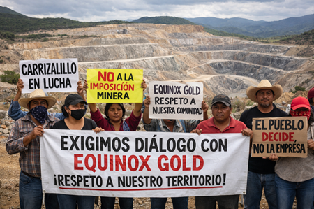 Comunidad de Carrizalillo rechaza imposición minera y exige diálogo con Equinox Gold