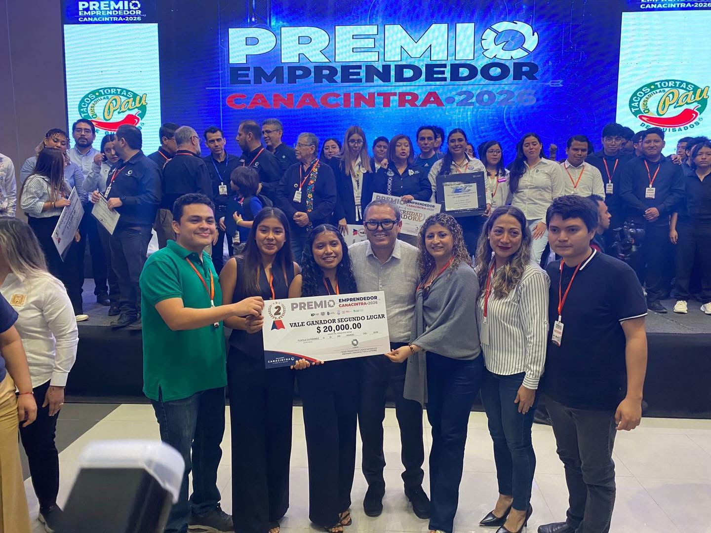 Obtienen estudiantes de la UNACH segundo lugar en el Premio Emprendedor CANACINTRA 2026