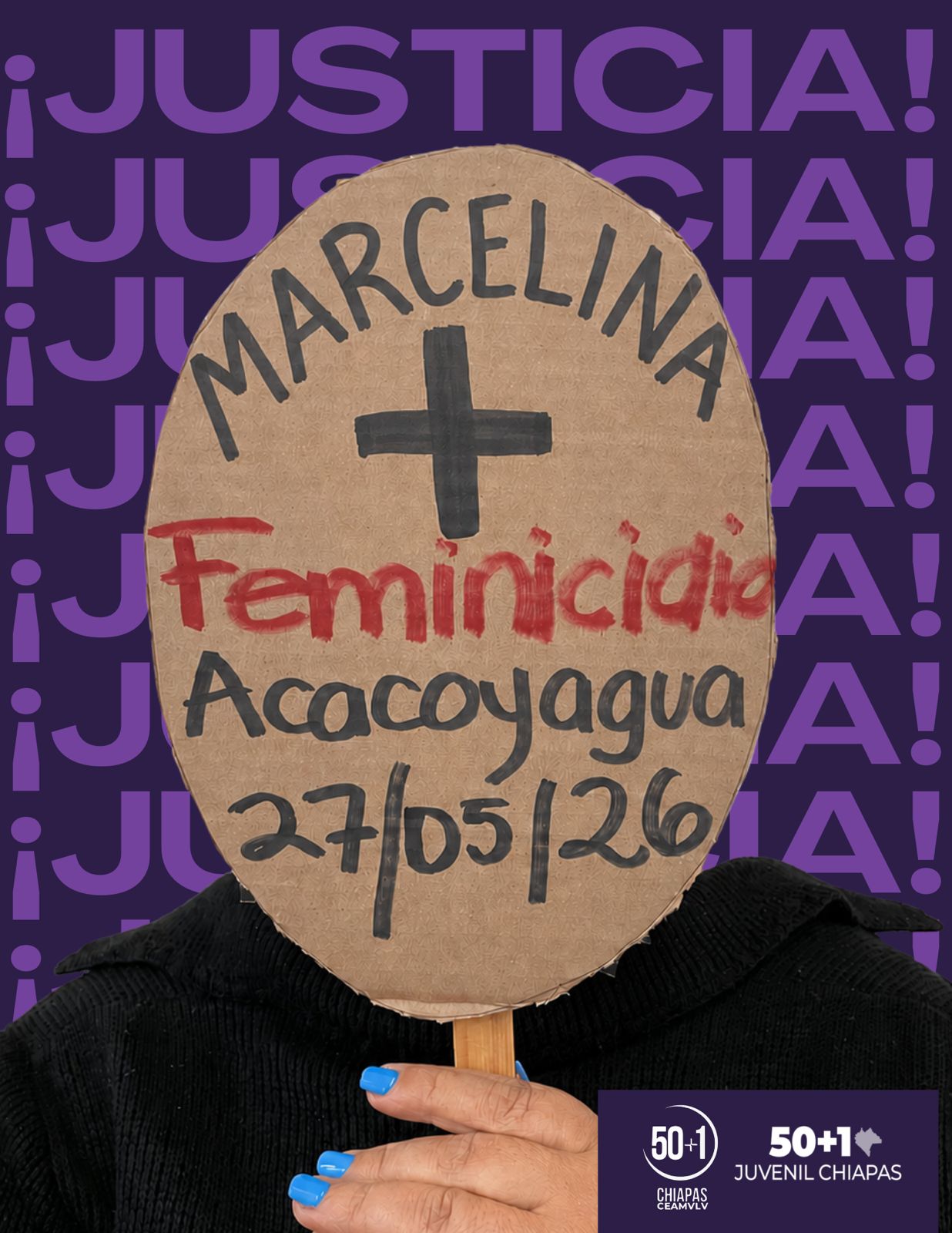 Colectiva 50 Más 1 Chiapas condena feminicidio en Acacoyagua; suman 18 casos en 2026