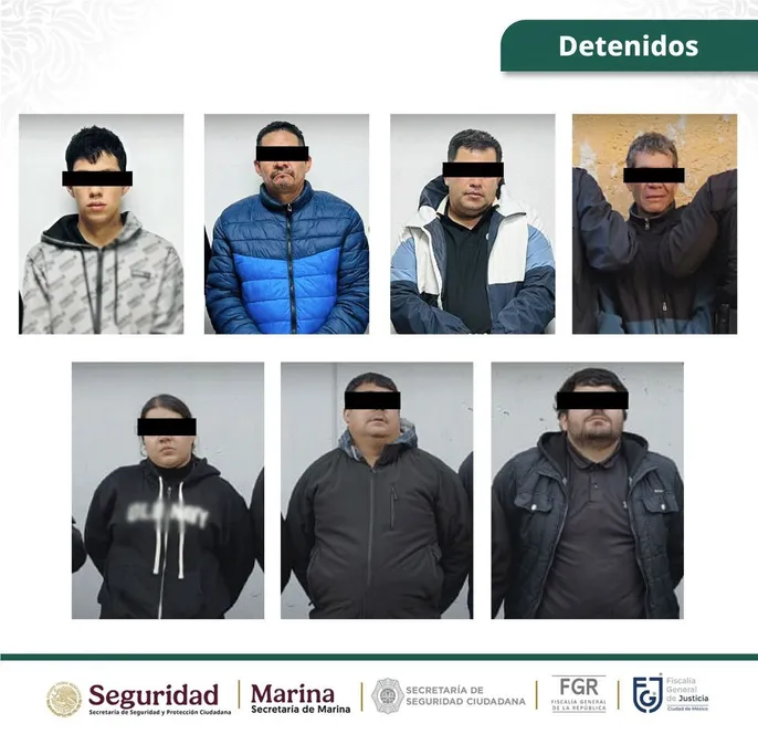 Agentes de la SSC, SSPC, Marina, FGR y FGJCDMX, ejecutaron cinco órdenes de cateo en tres alcaldías, detuvieron a siete personas y aseguraron más de 600 kilos de marihuana