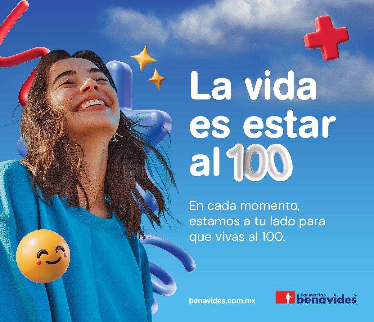 Con Farmacias Benavides, sentirte acompañado es estar al 100.